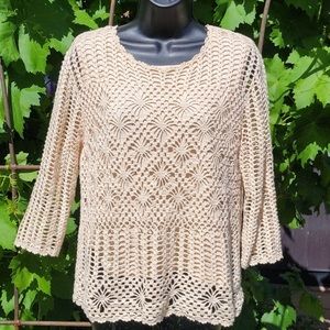 Croft and Barrow Crochet Sweater